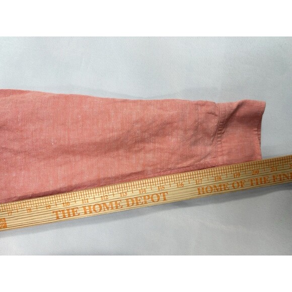 Banana Republic Men's Button Up Linen Blend Med Slim Fit Long Sleeve Shirt - Picture 6 of 8